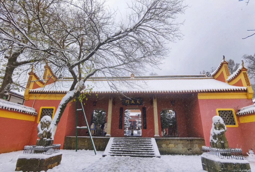 岳麓书院雪景图片