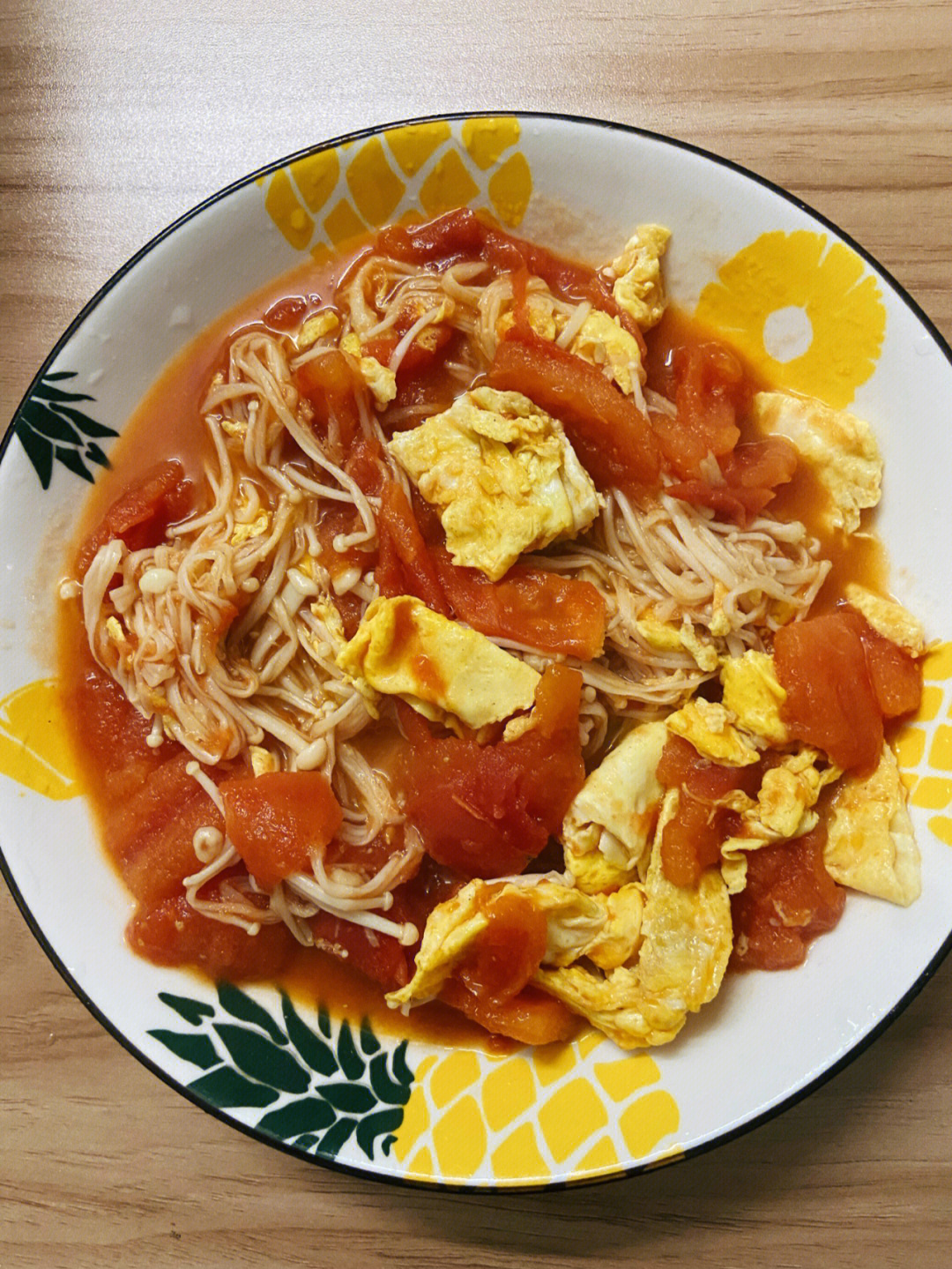 番茄金针菇炒鸡蛋图片