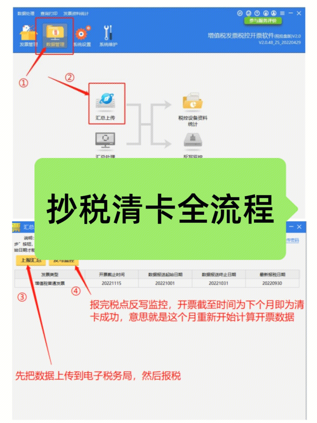 三种开票盘抄税清卡流程图解来了,申报期马上结束了,还不会的一定要