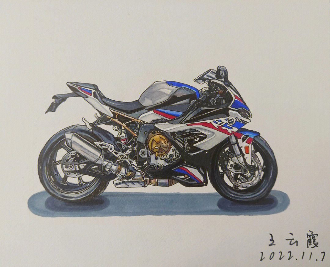 机车#宝马s1000rr#马克笔绘画#摩托车