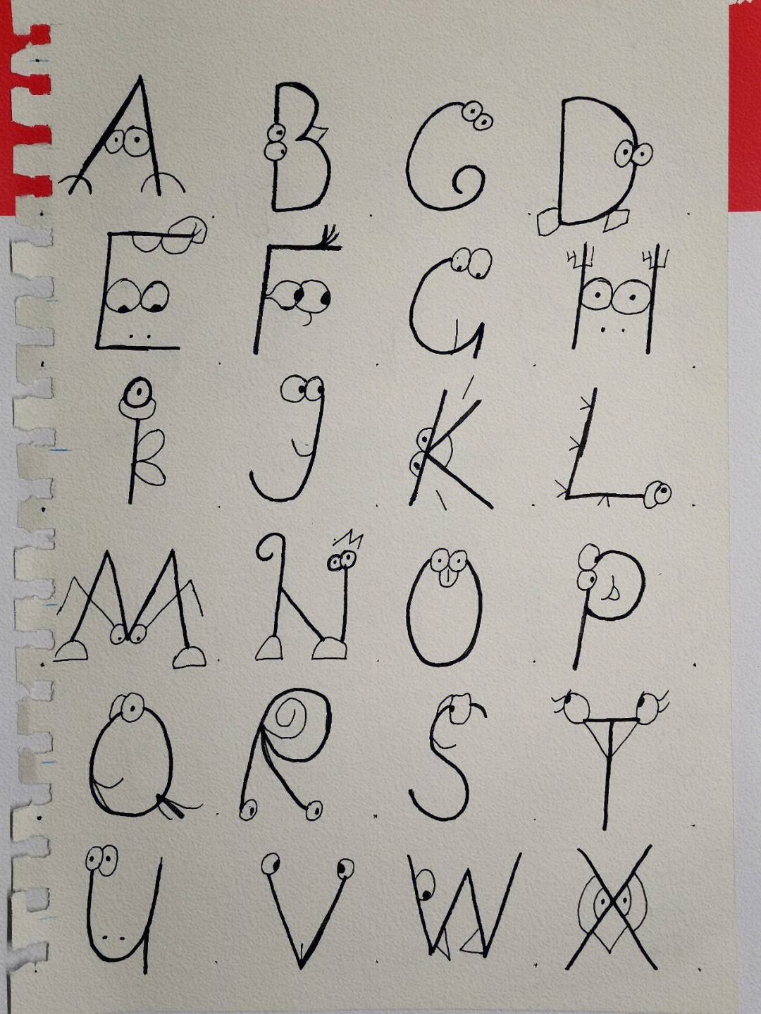 26个字母简笔画设计图片