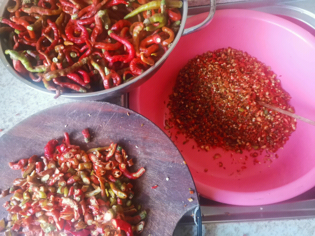 身为湖南人怎么没有剁辣椒,秋天的红辣椒前一天洗干净,晾干水分,切是
