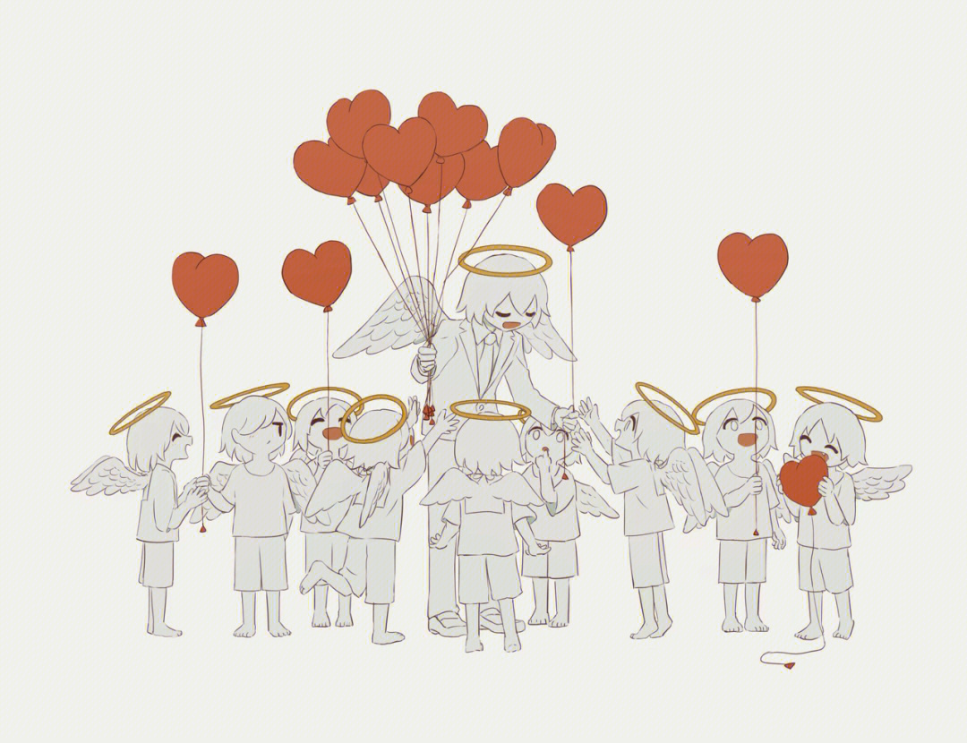 鳄梨6画师的天使插画图片