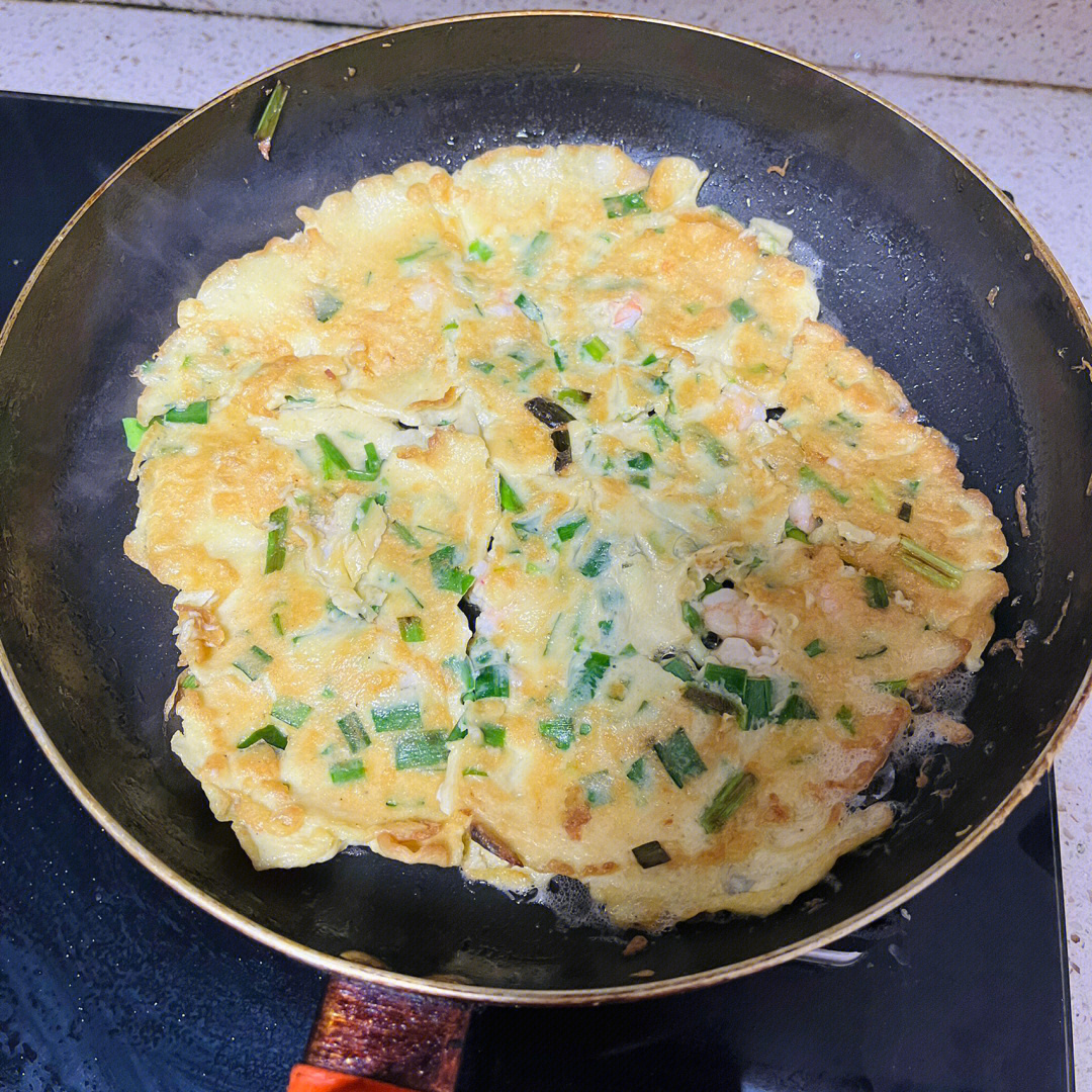 韭菜虾仁鸡蛋饼