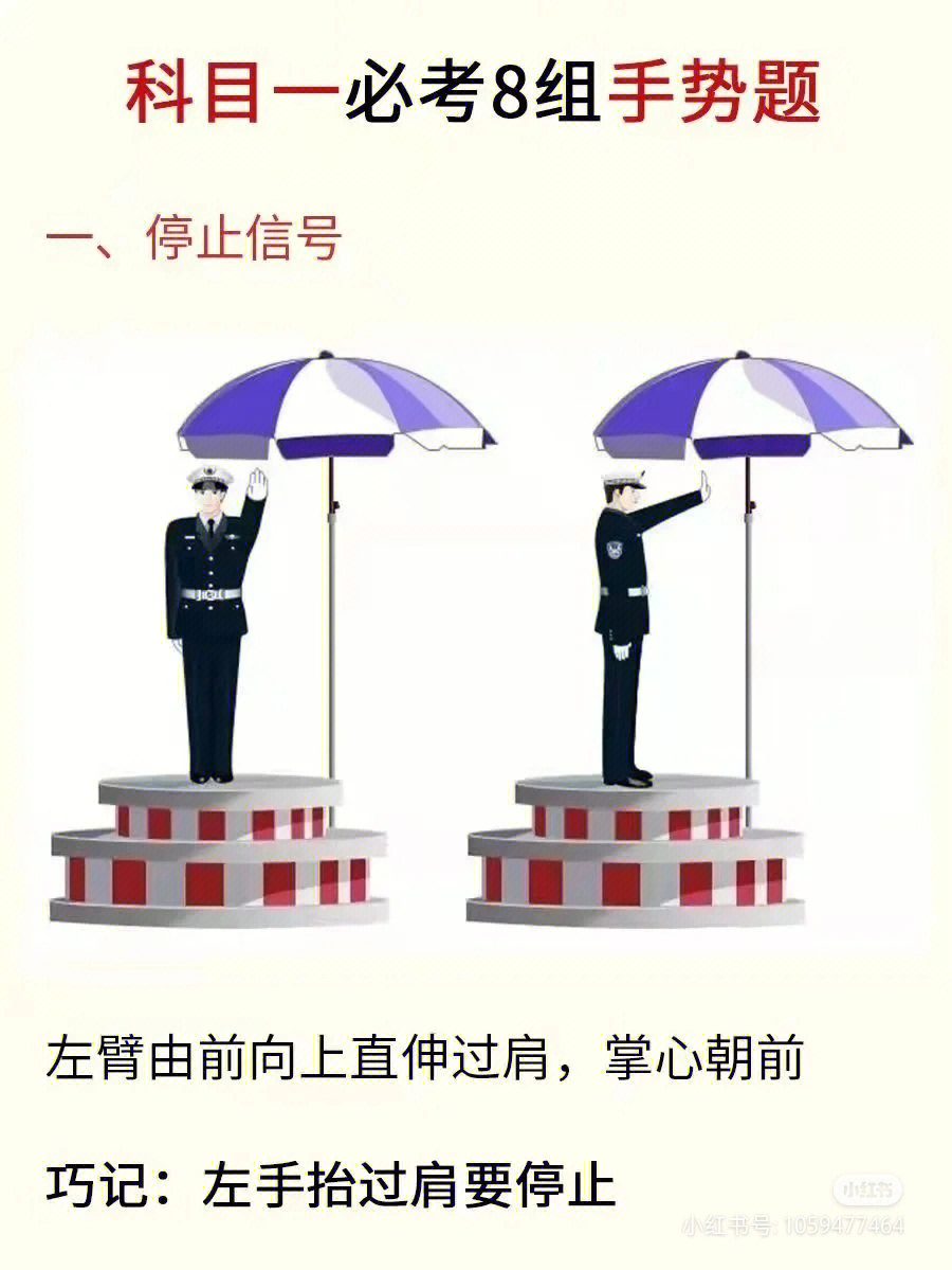 交警靠边停车手势图解图片