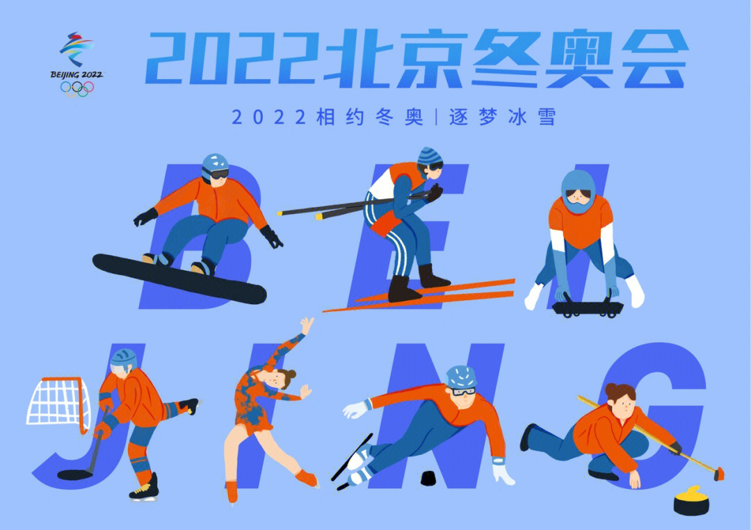 插画2022北京冬奥会人物系列插画