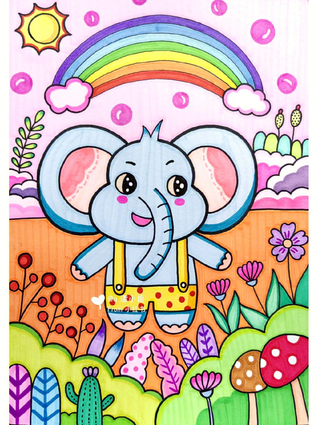 大象儿童画画图大全图片