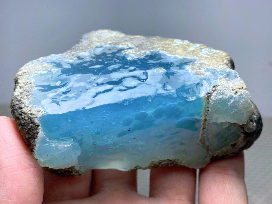 莫西沙湖水蓝玻璃种
