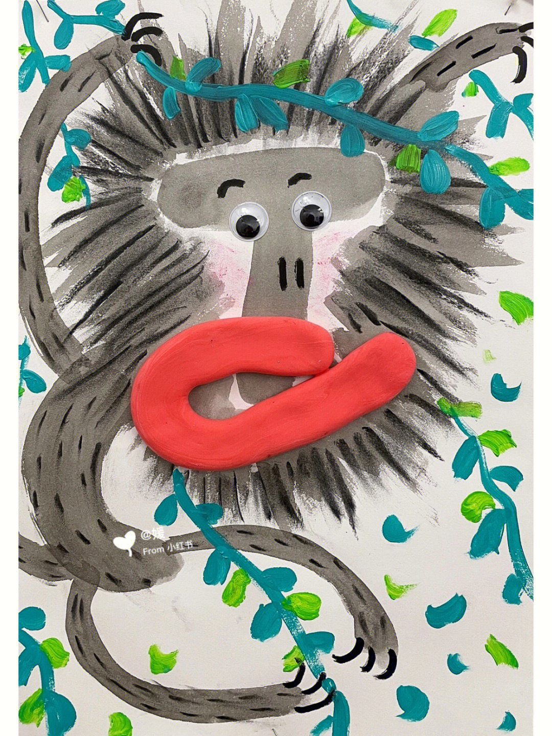金丝猴简笔画 颜色图片
