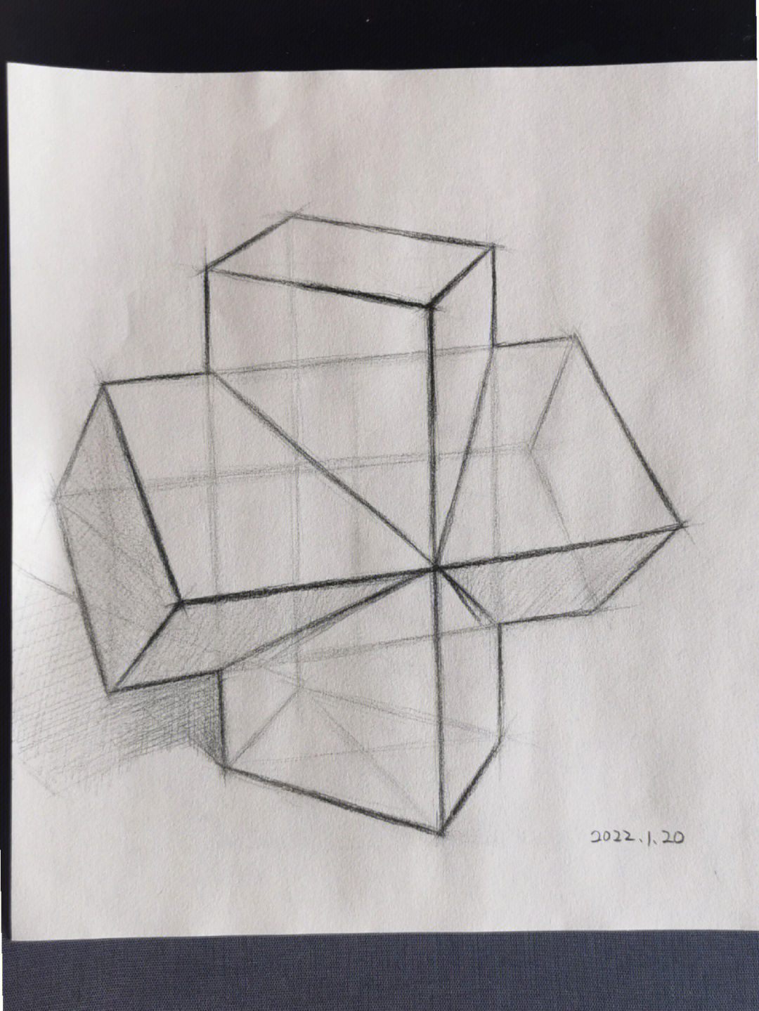 自学素描几何体结构素描2
