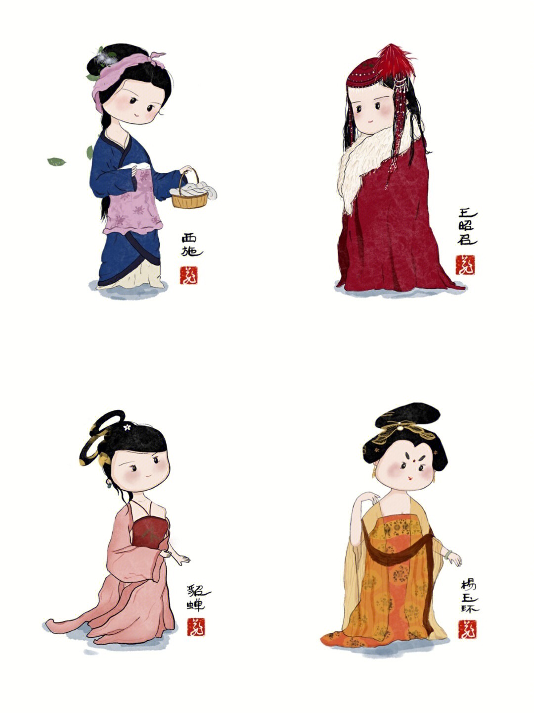 古代四大美女图 动漫图片