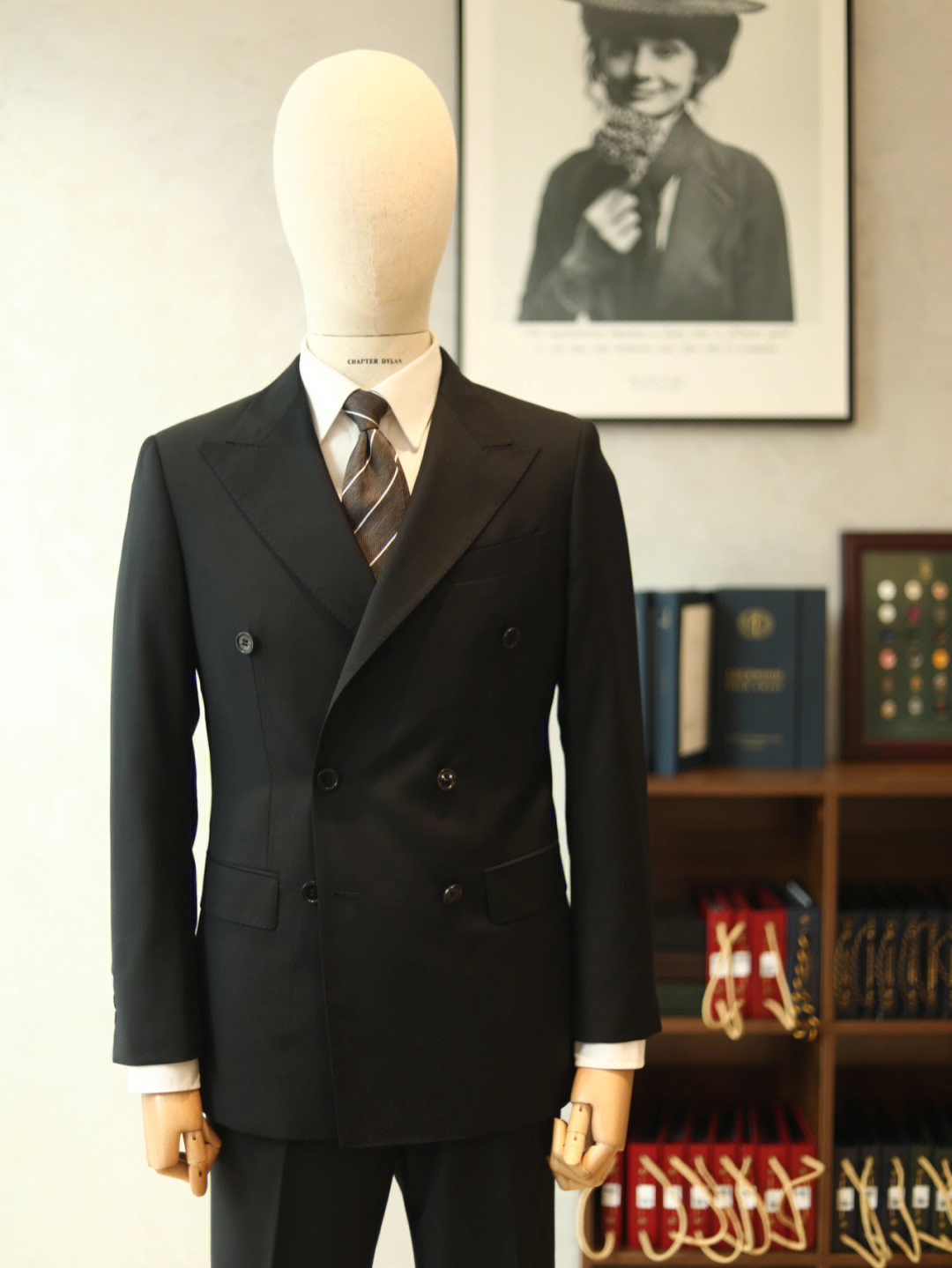 中最低级别的准礼服,一般出席婚葬礼,或者较正式的场合穿着96双排扣