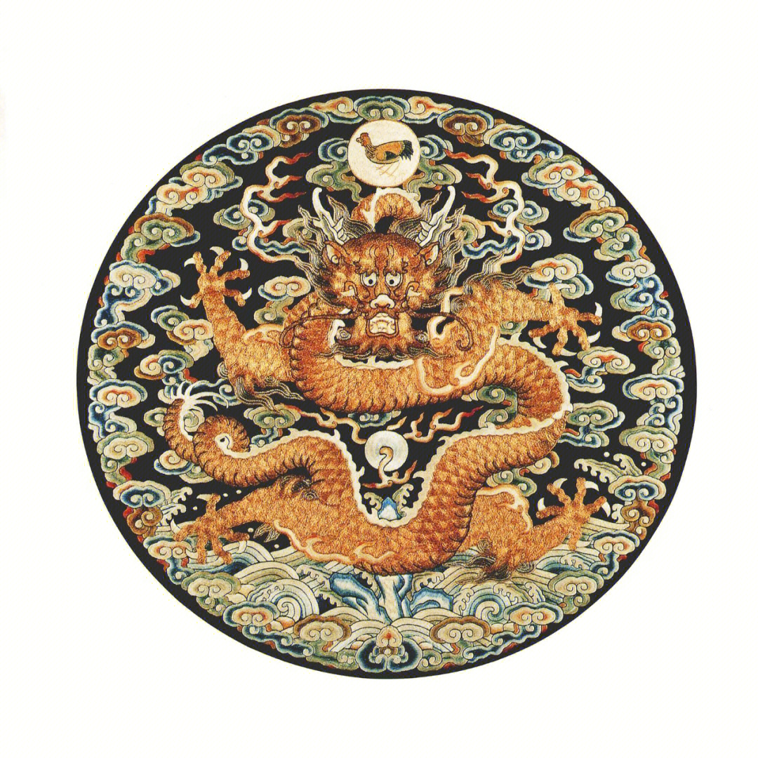 中国传统纹饰龙纹刺绣