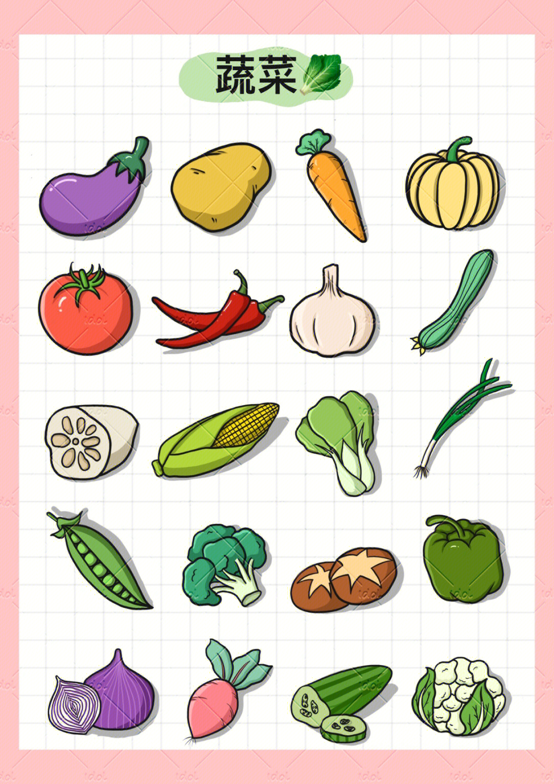 100个简笔画人物蔬菜图片