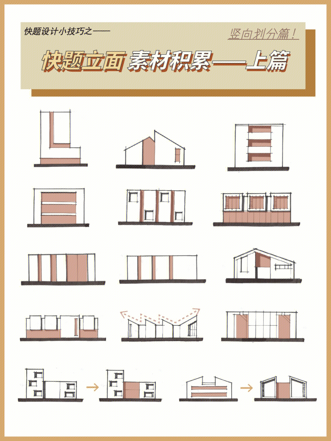 快题设计小技巧之立面设计竖向划分