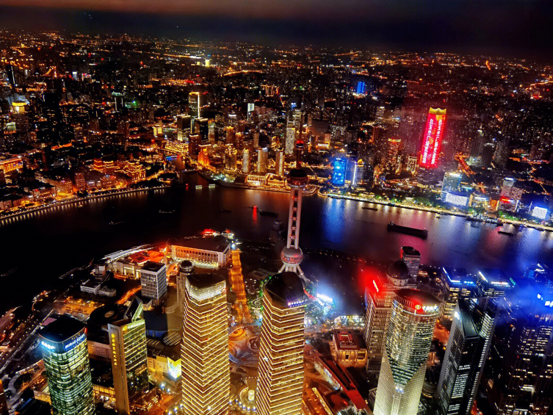 亚洲第一高世界第二高楼俯瞰上海