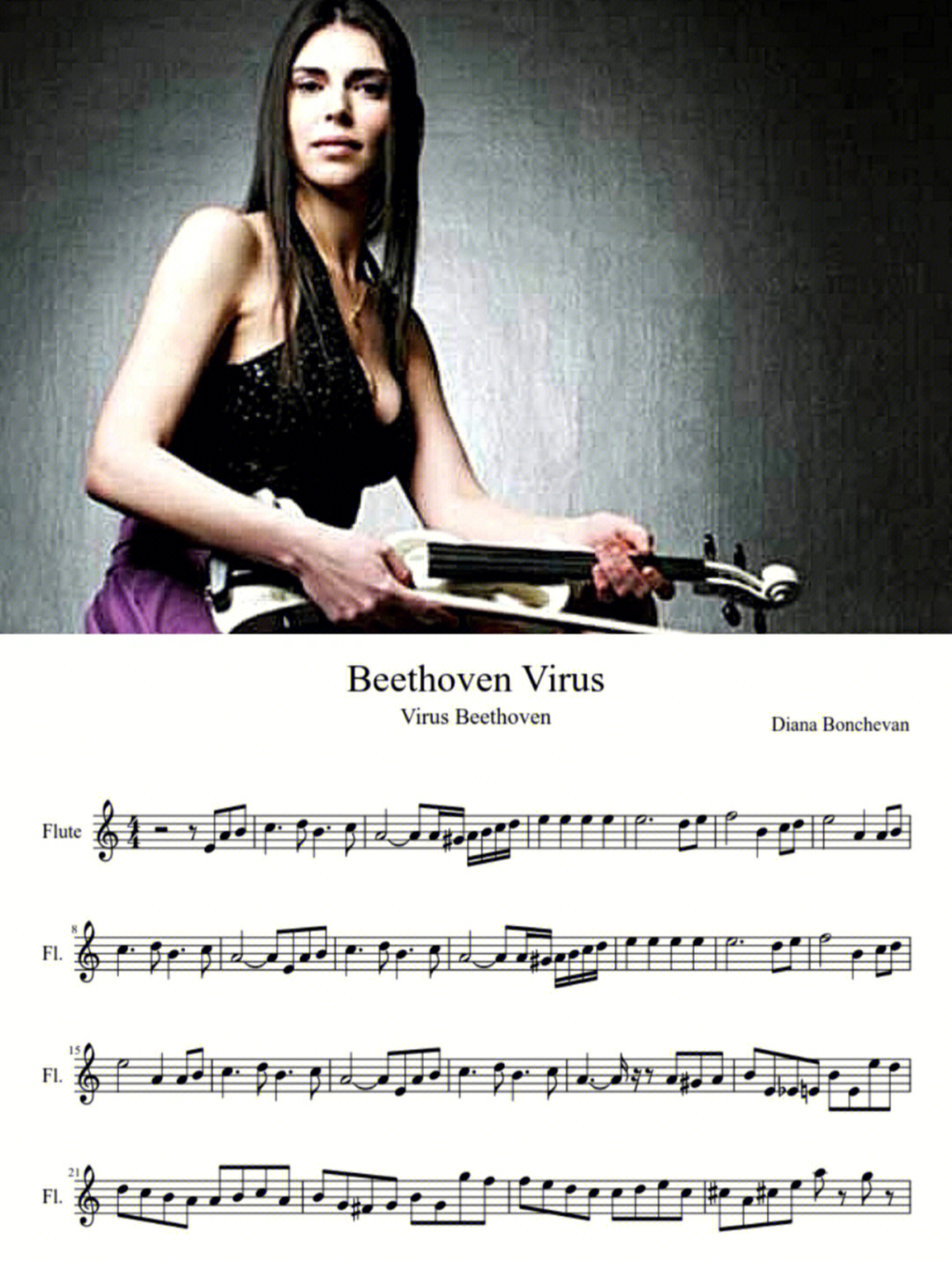 贝多芬病毒小提琴谱子图片