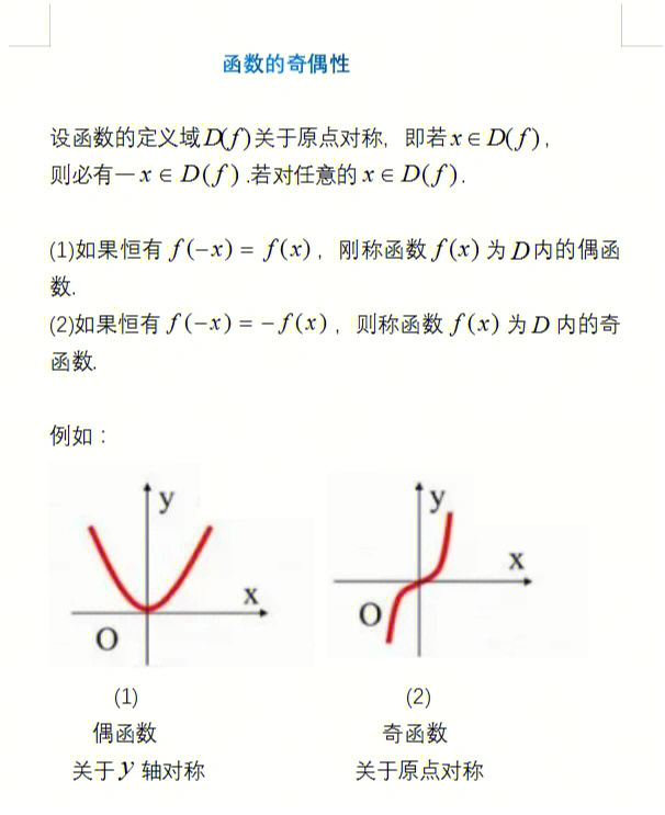 偶函数定义图片