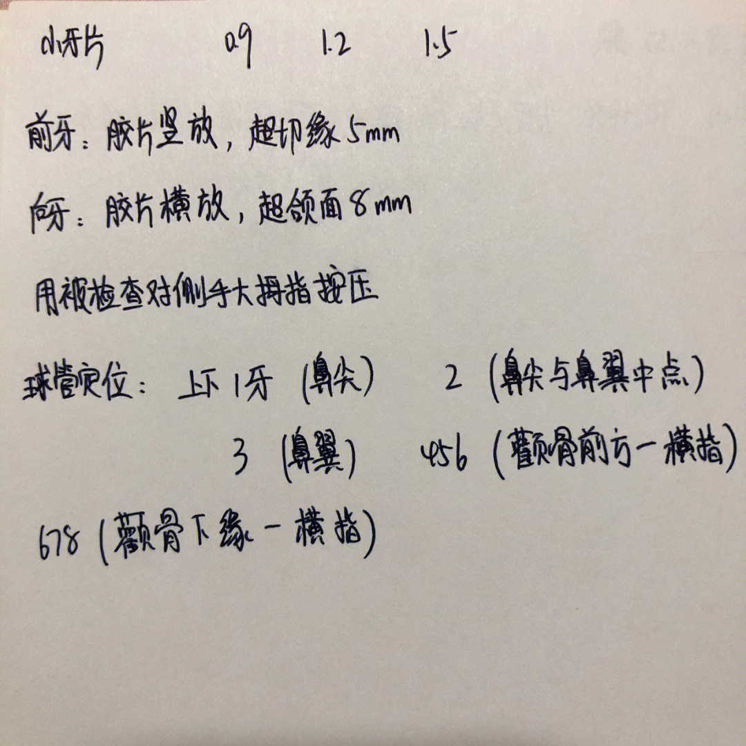 小牙片拍摄角度示意图图片