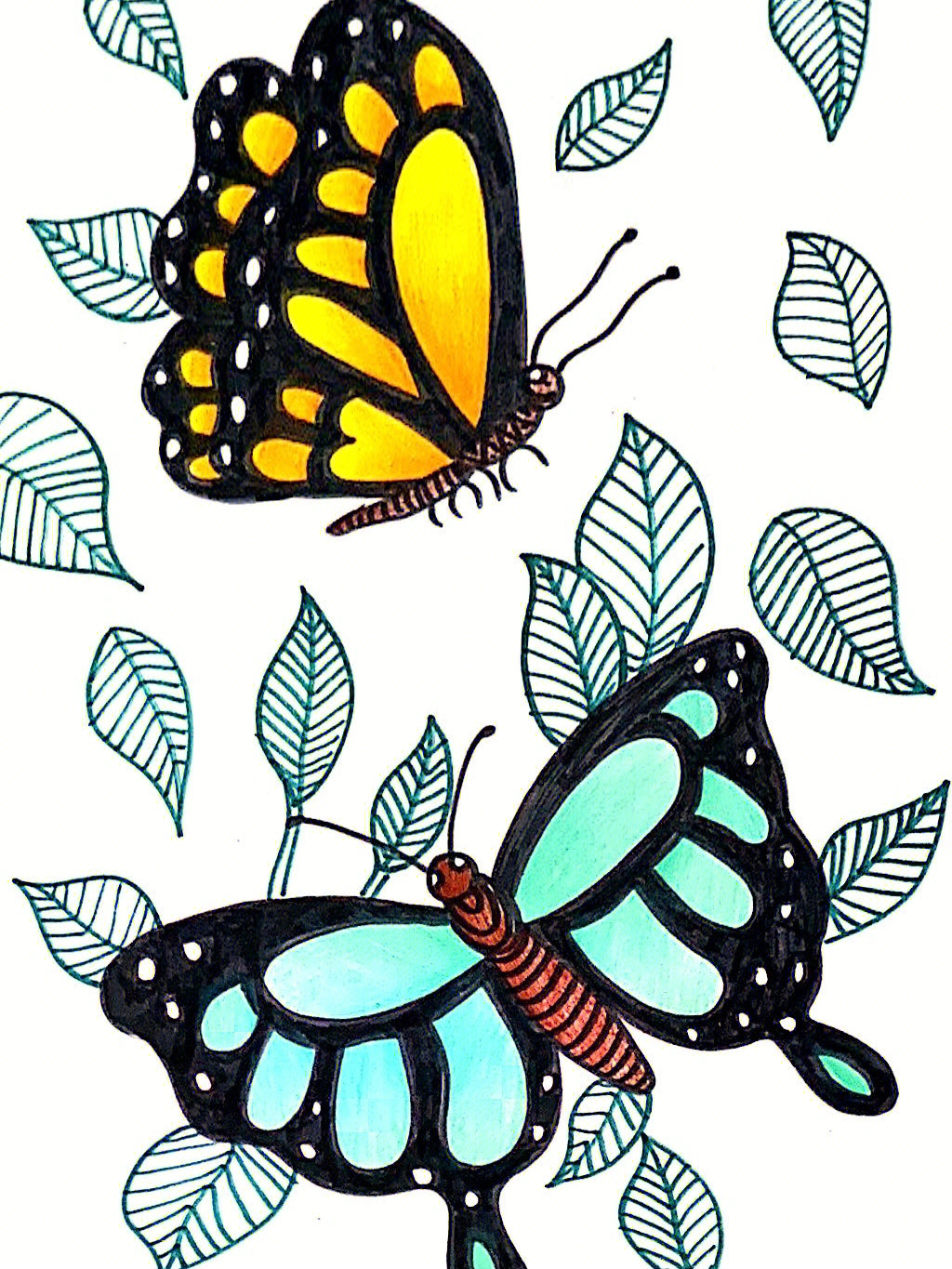 线描画蝴蝶简单图片