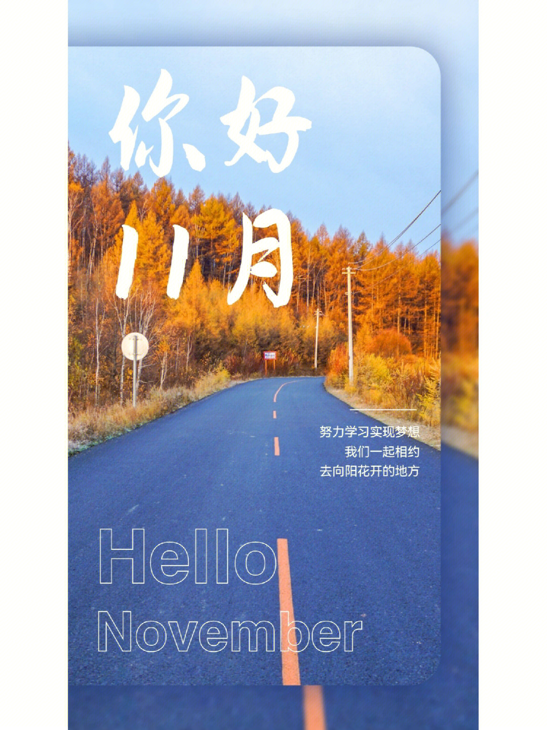 11月你好文案海报