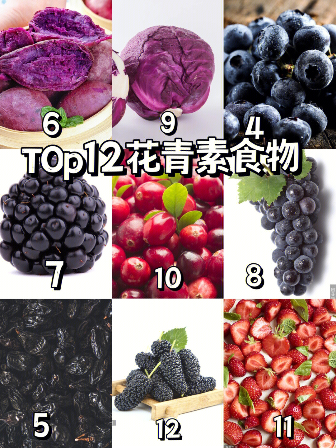 top12花青素食物75黄黑皮必看吃出冷白皮