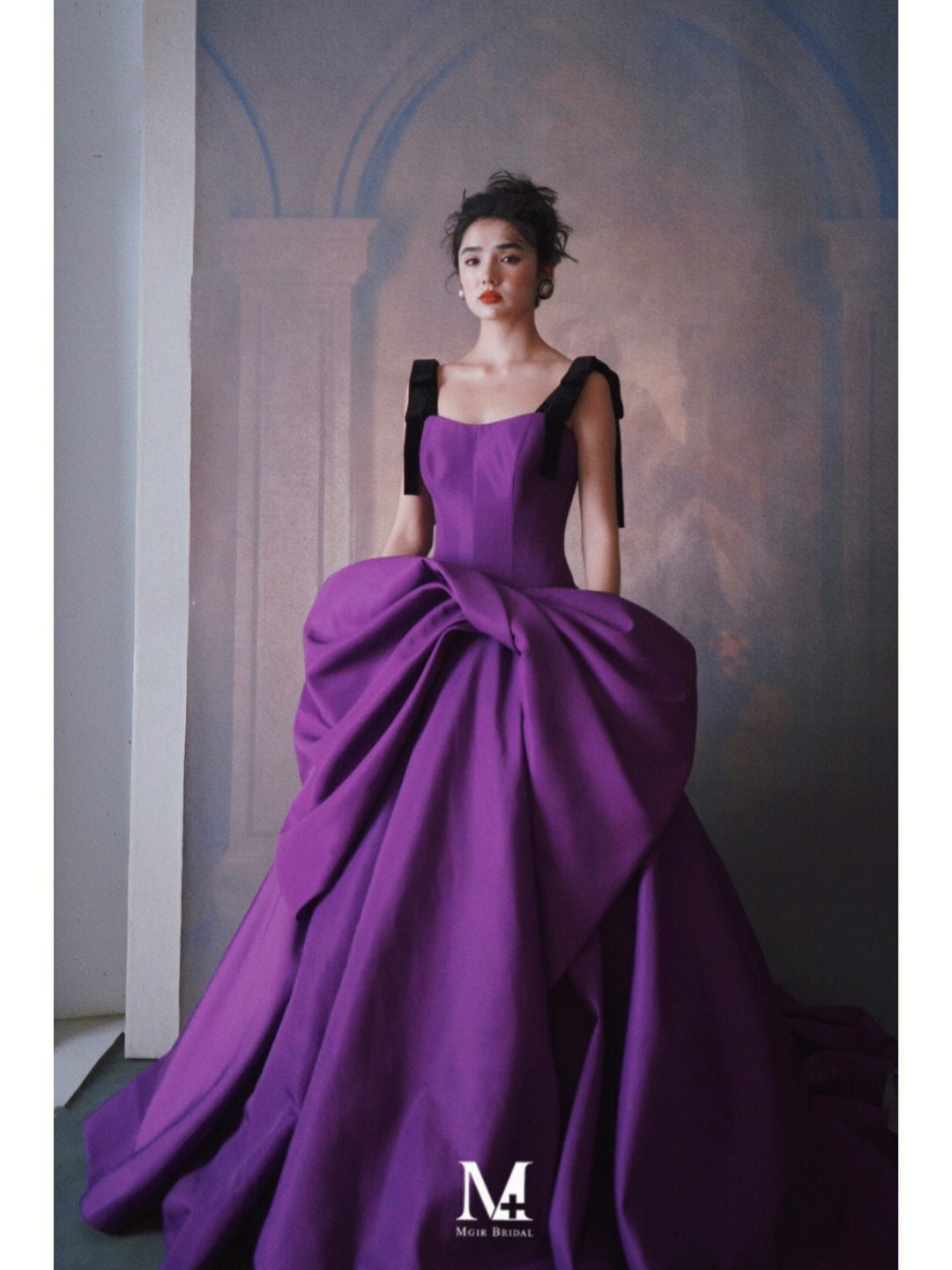 十二星座紫色长礼服图片