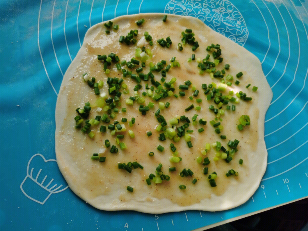 记录第一次做葱油饼材料:小葱,油,盐,面粉,十三香半小时就搞定了