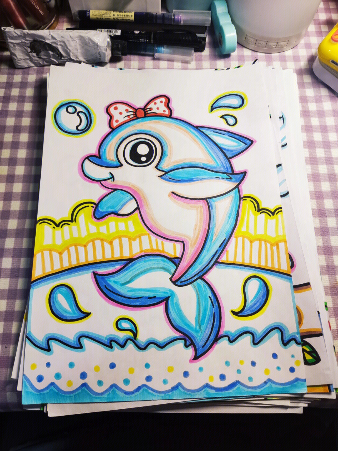 海豚儿童画