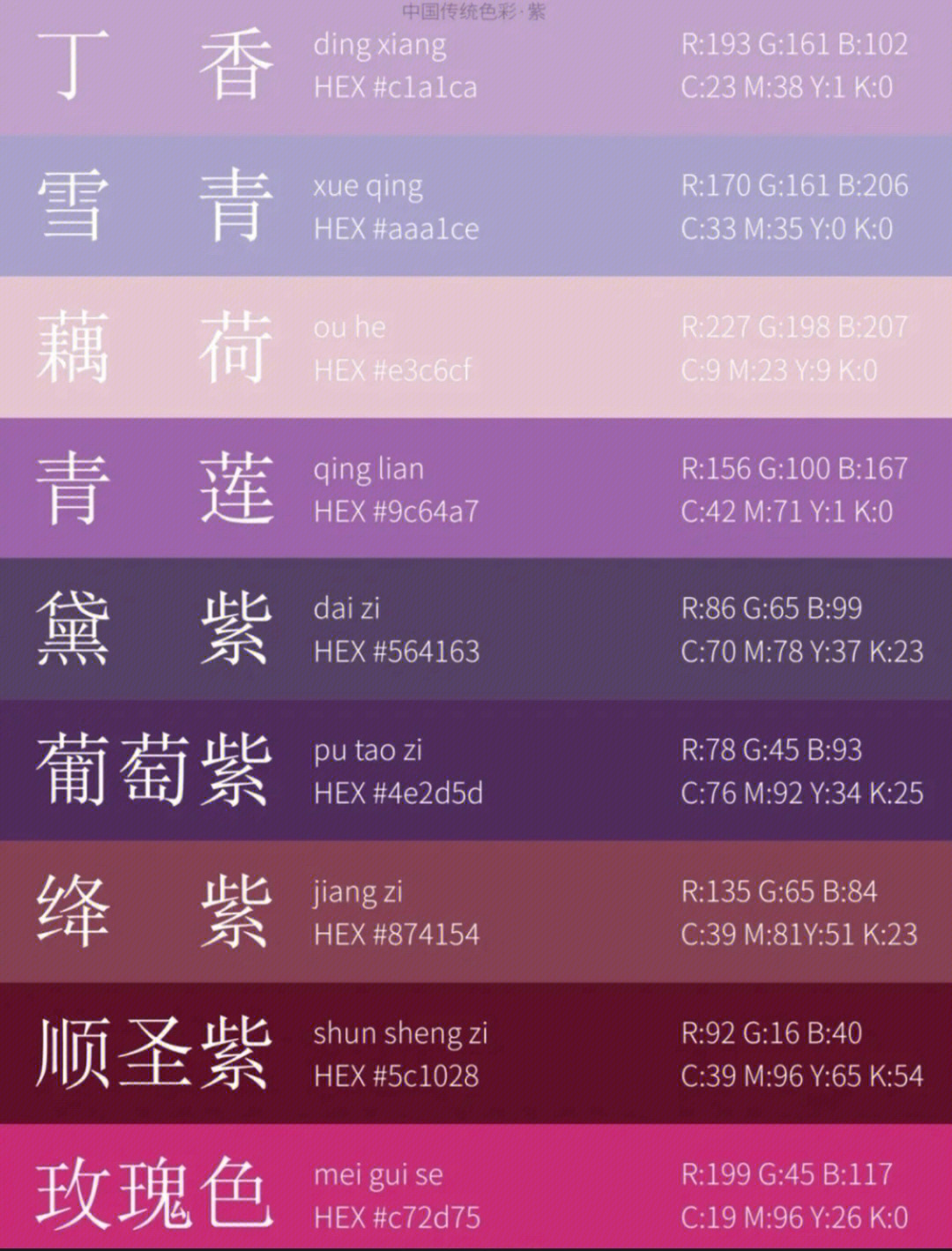 中国色卡编号对照表图片