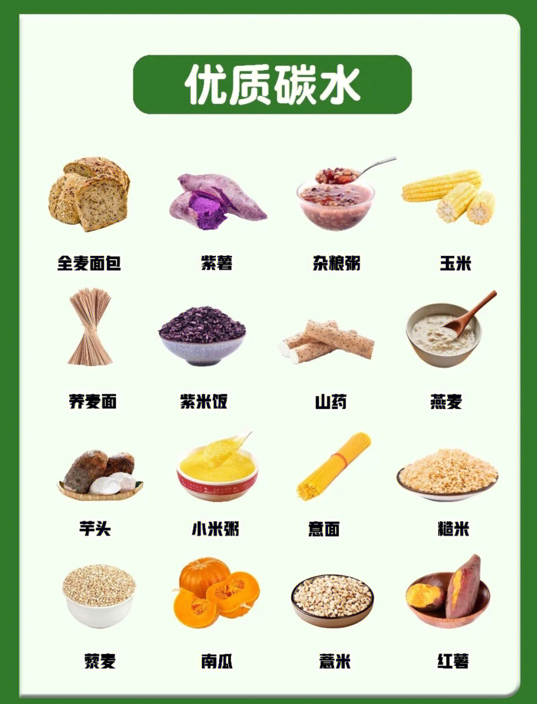 膳食纤维食物一览表图片