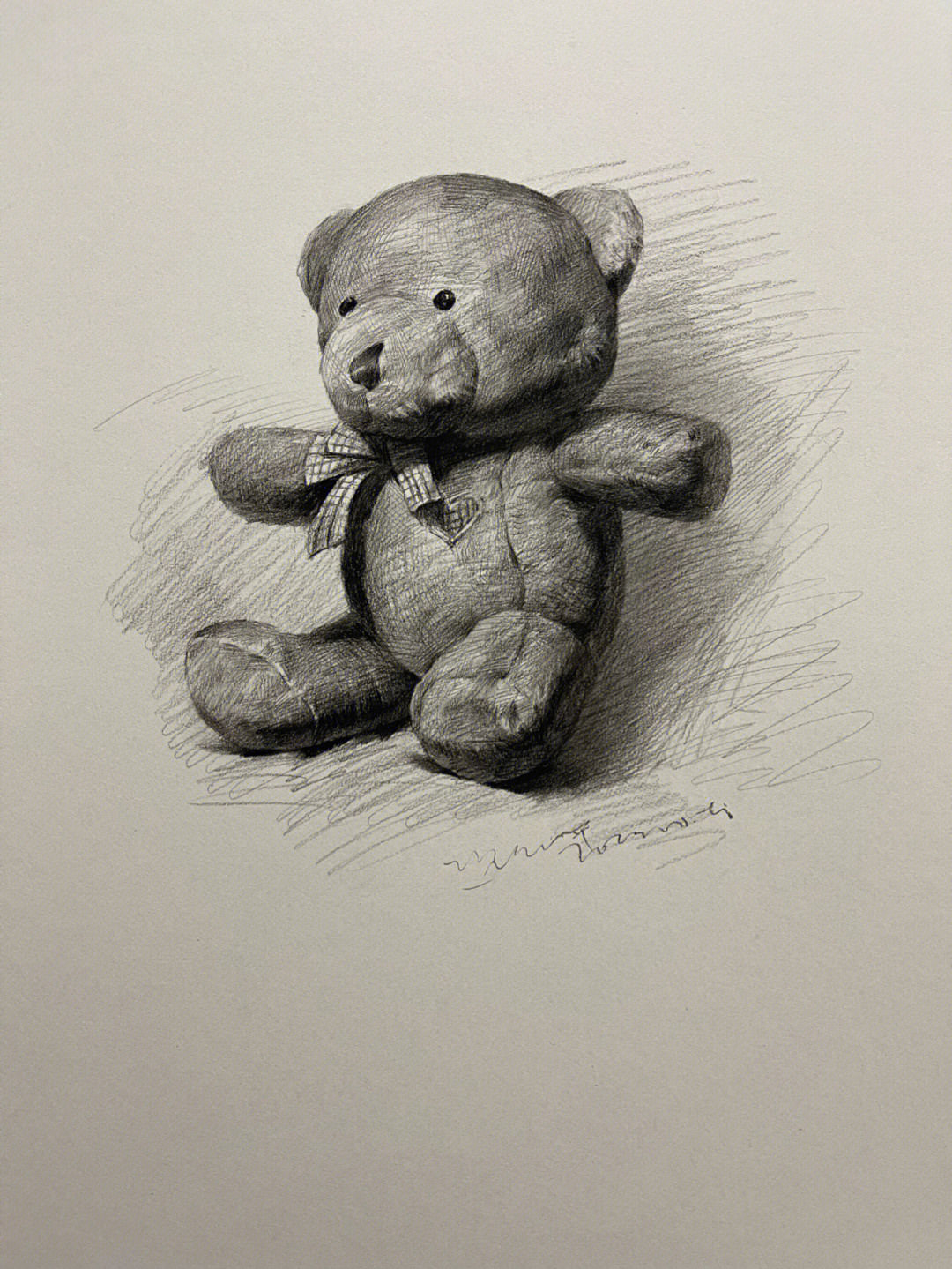 小熊玩偶素描画法图片
