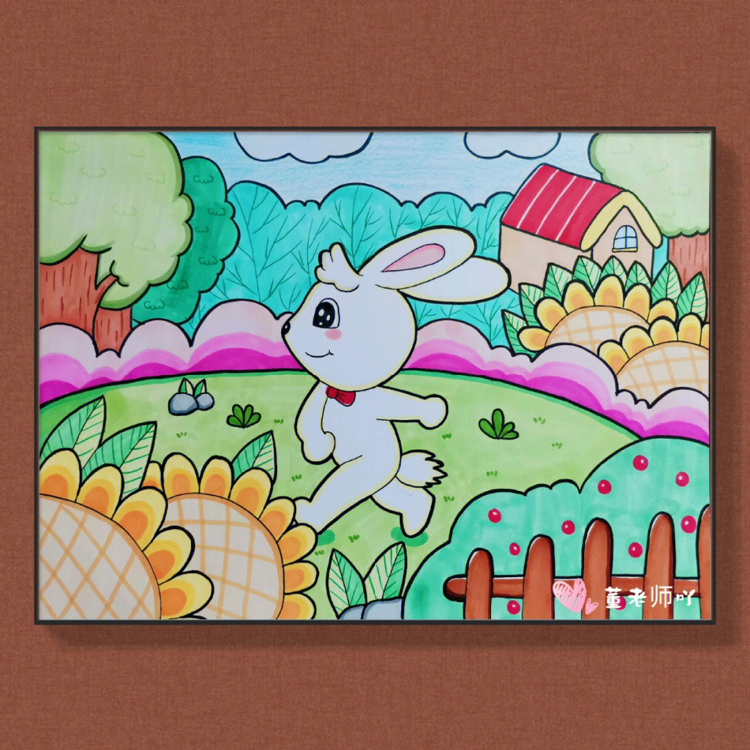 可爱的小白兔 儿童画图片