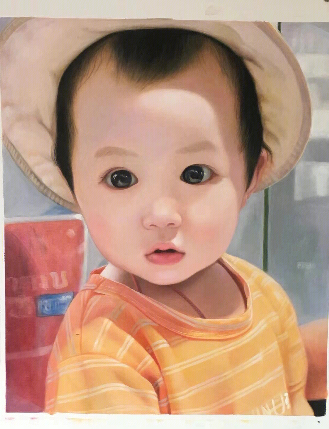 婴儿油画肖像图片