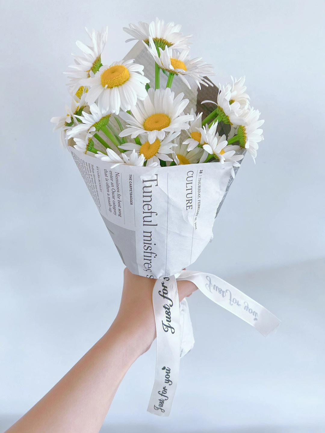 白晶菊花束图片
