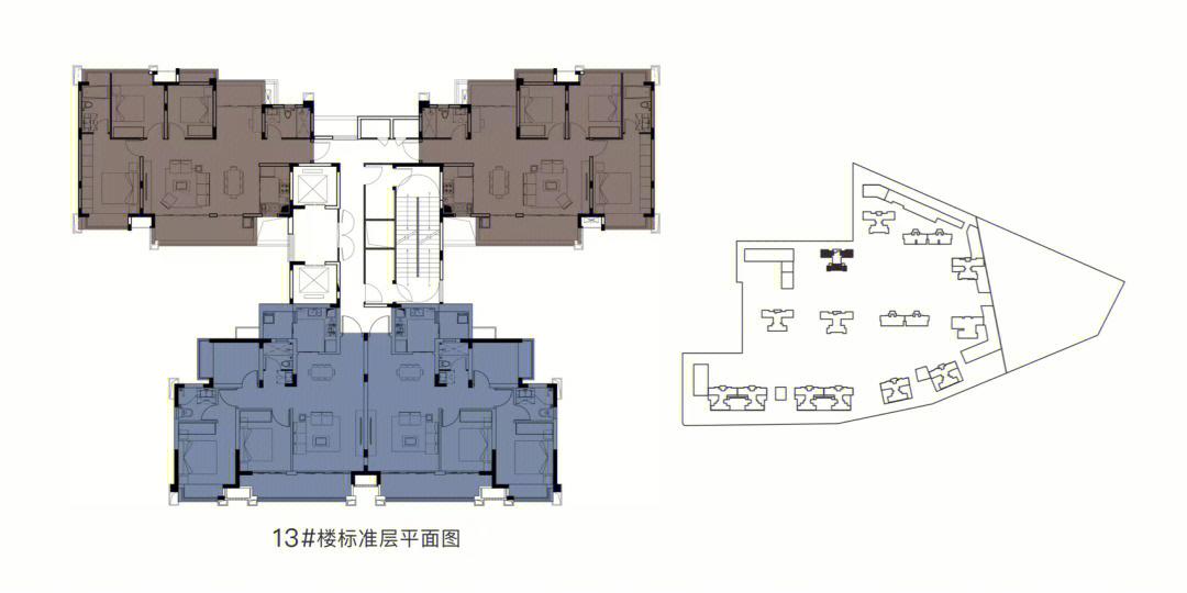 品字形的住宅平面图图片