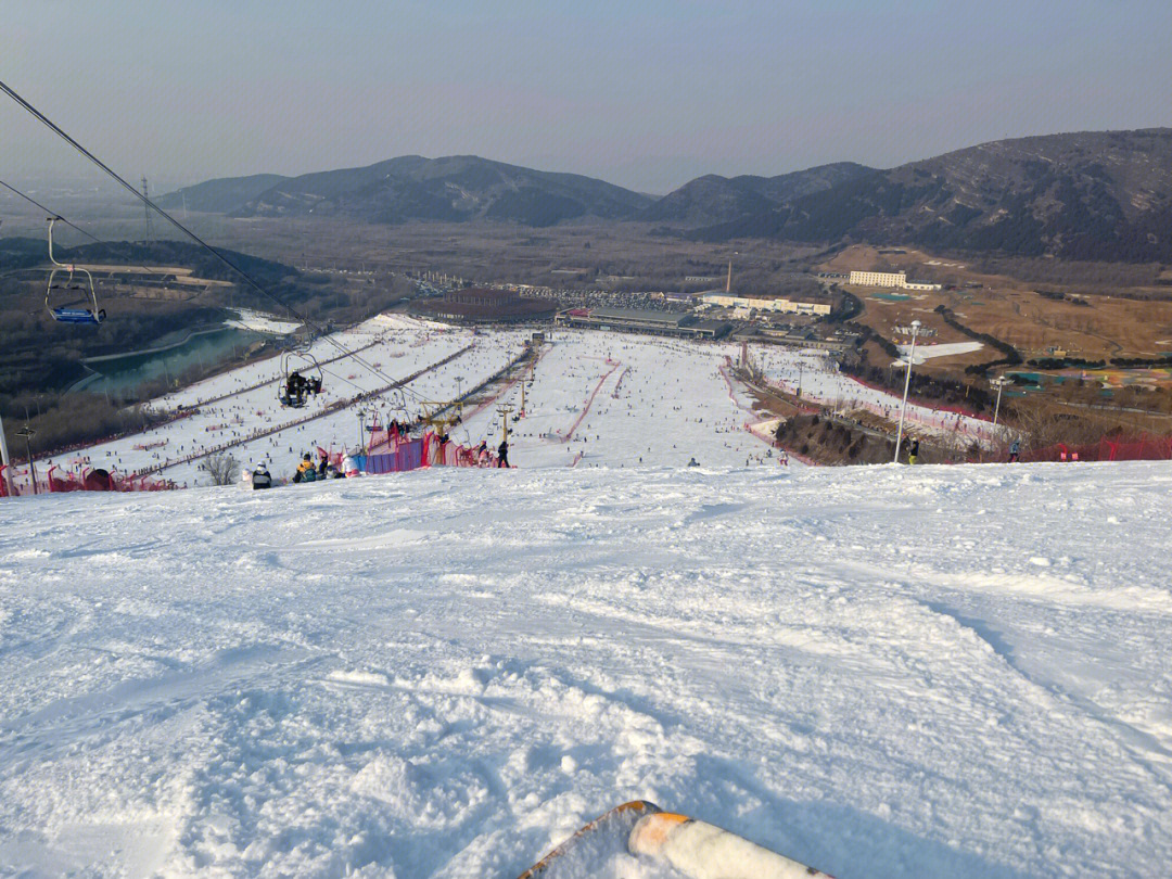 渔阳滑雪场的高级赛道真的很陡!