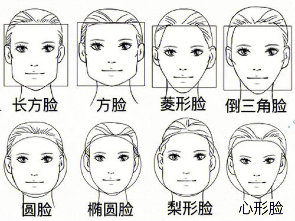 脸型类型及图片及解说图片