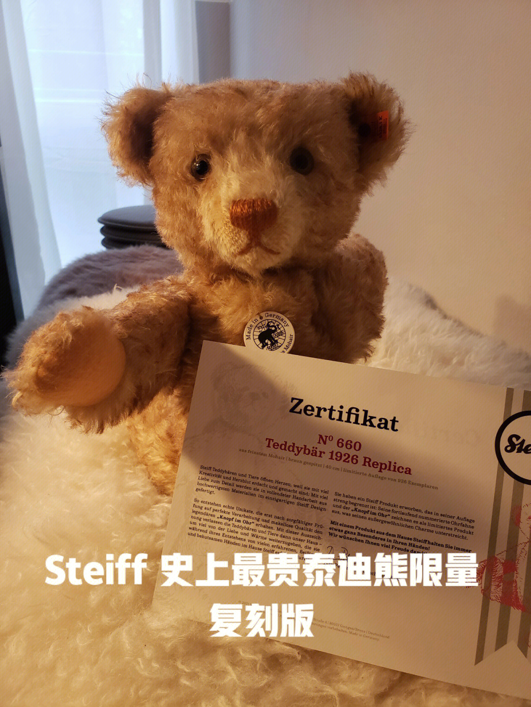 steiff1926泰迪熊限量复刻版到手