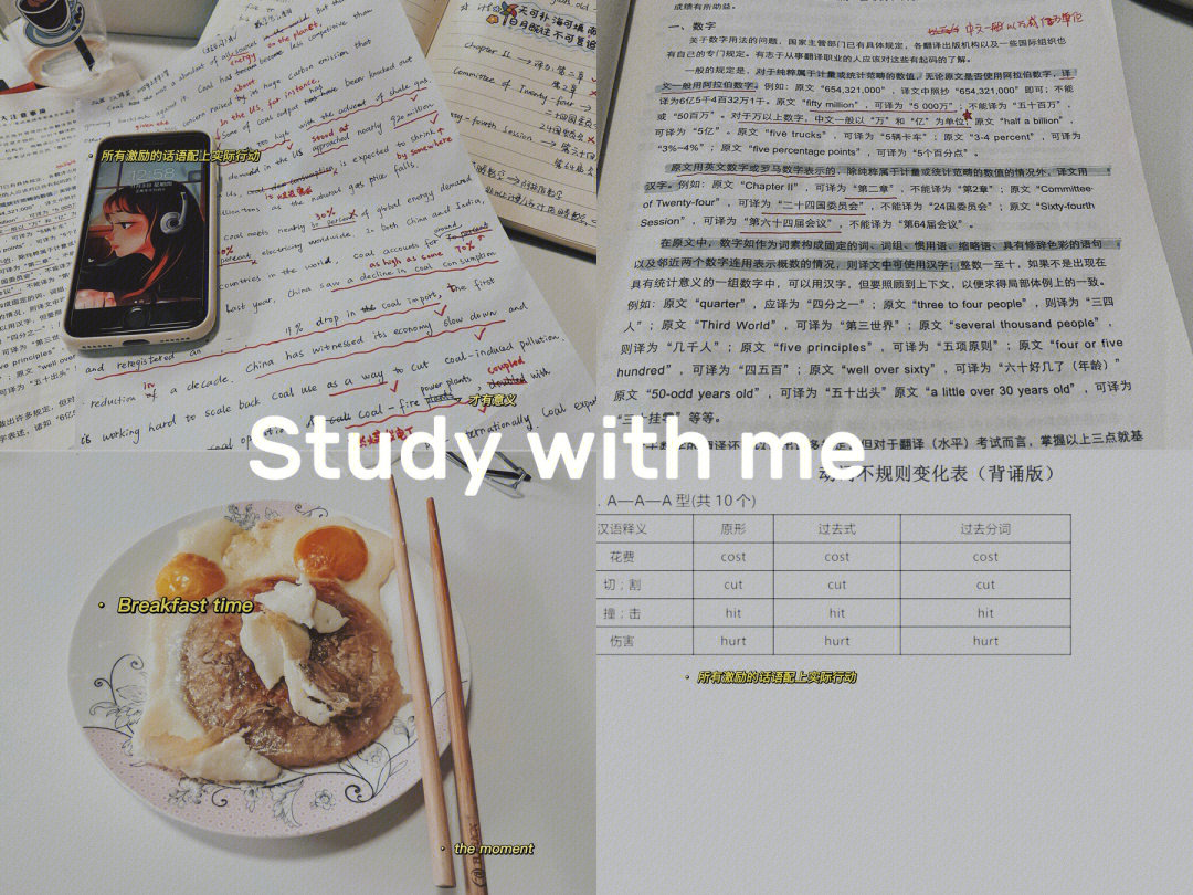 studymoment汉译英数字77过去分词