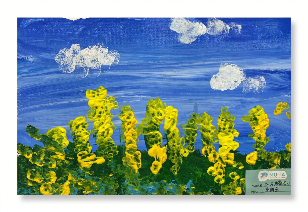 整幅作品我们主要使用颜料和棉签来绘画9611566观察了解油菜花