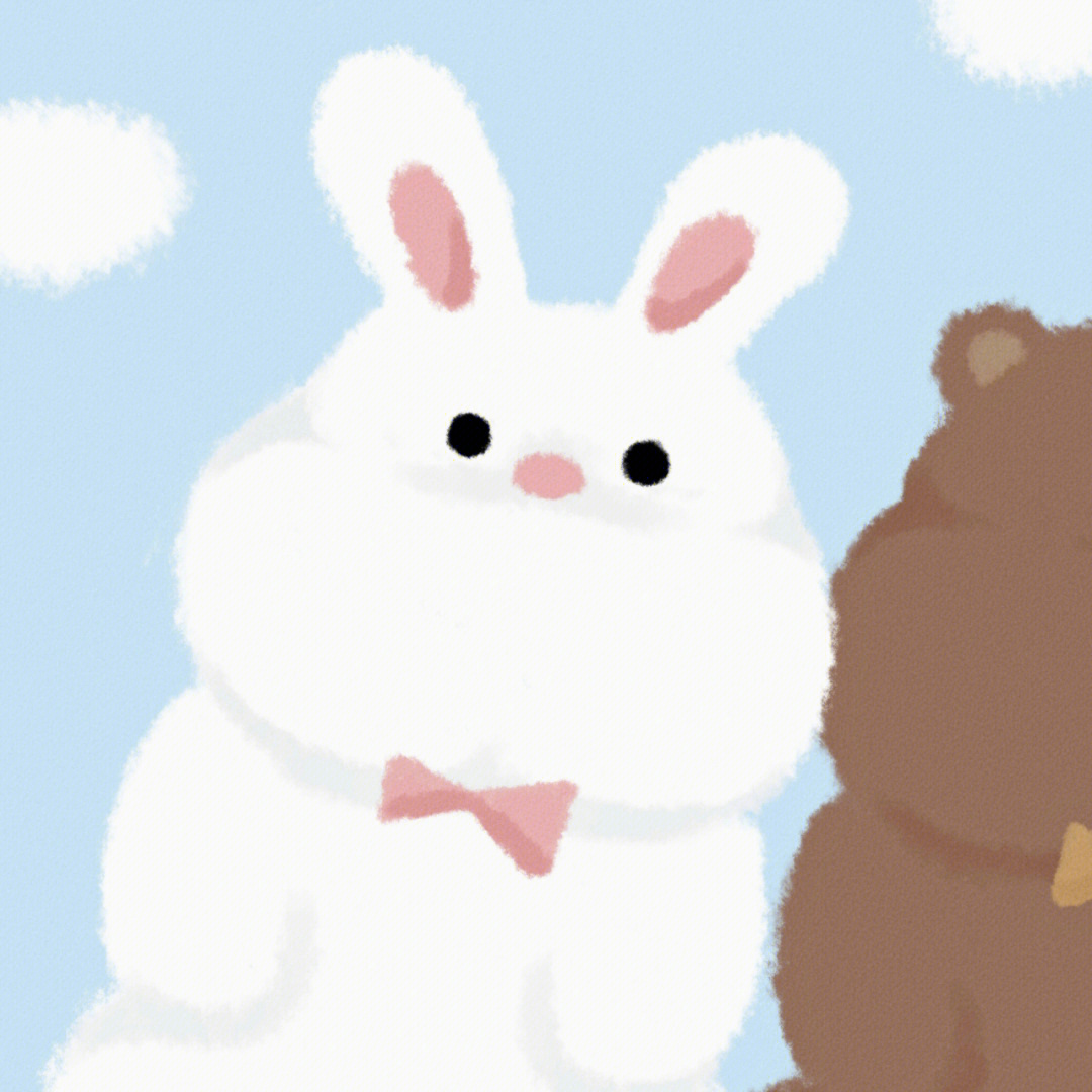小熊和小兔子情侣头像图片