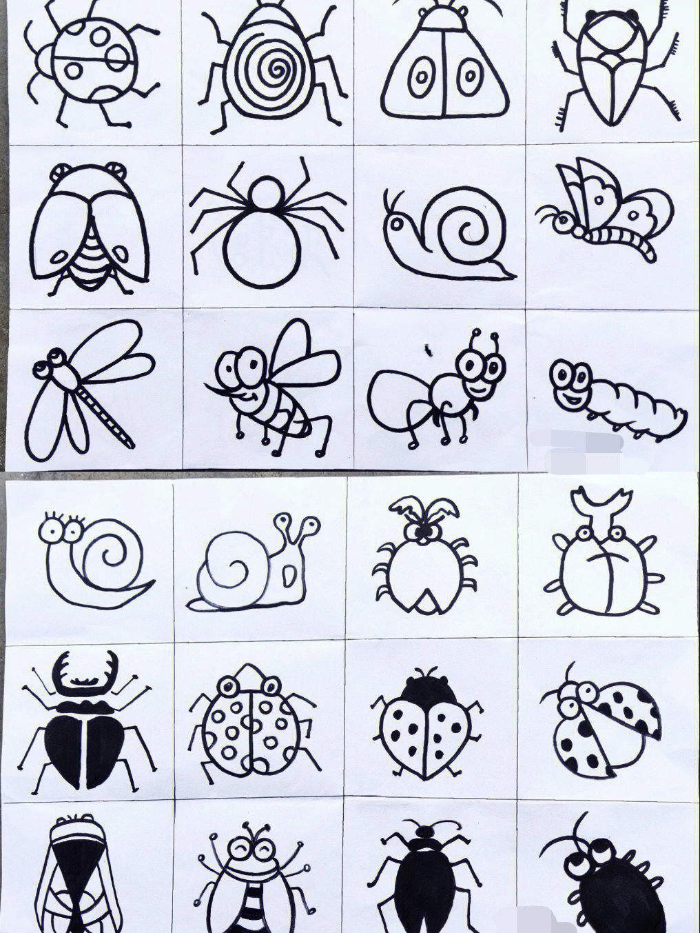 100种昆虫简笔画美术图片