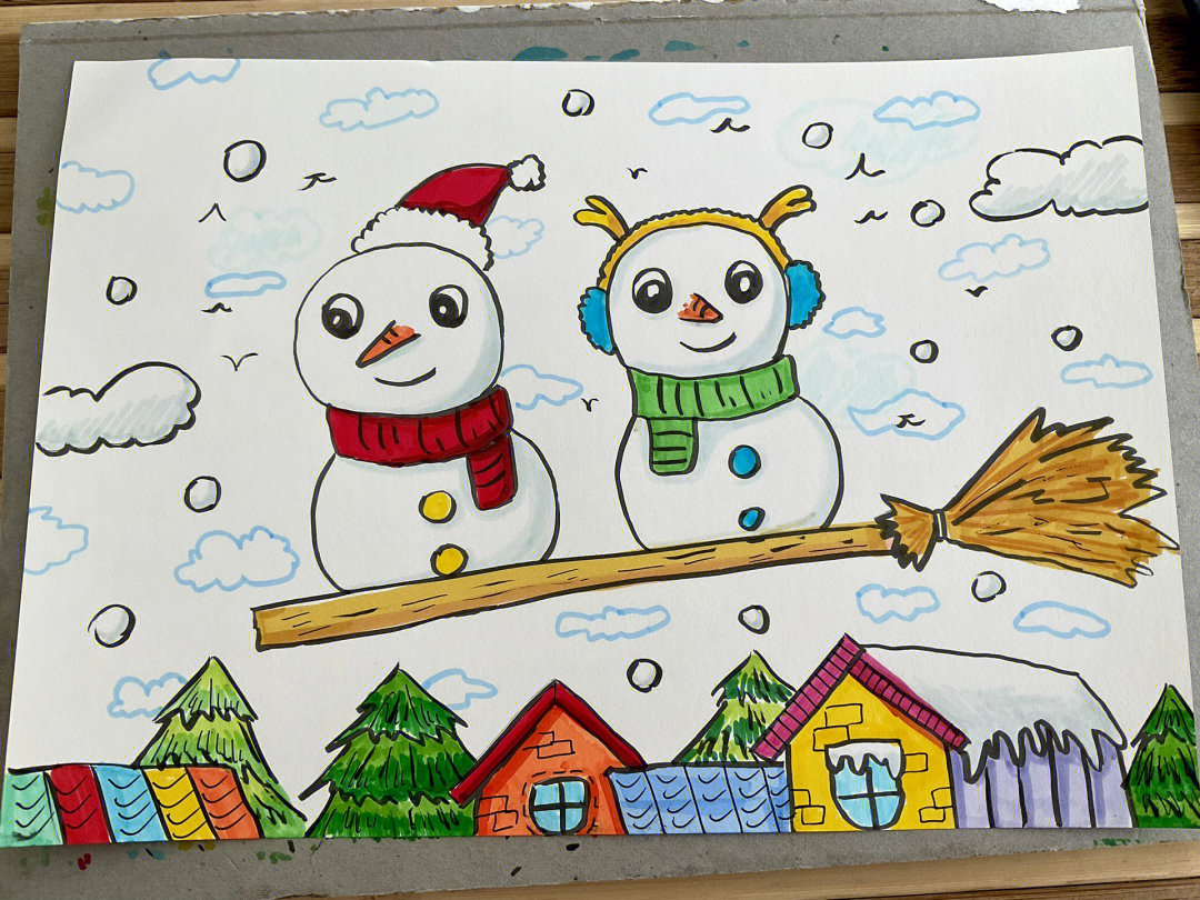 大班美术绘画雪人教案图片