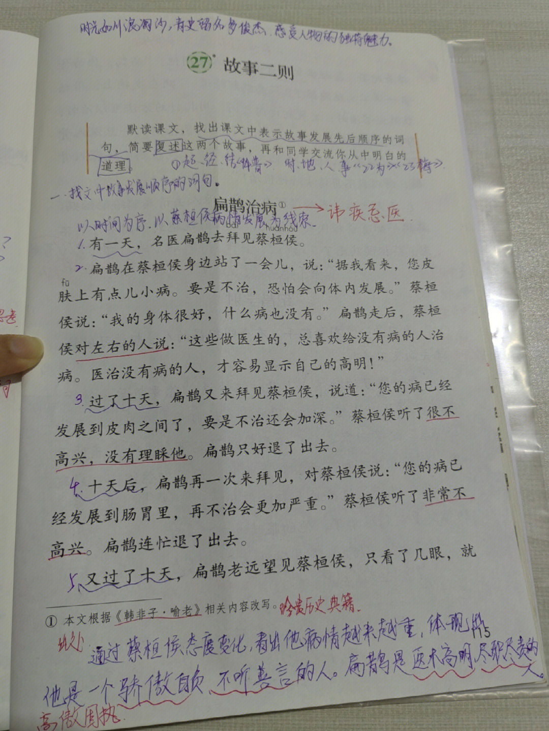 语文四年级上册27故事二则课堂笔记