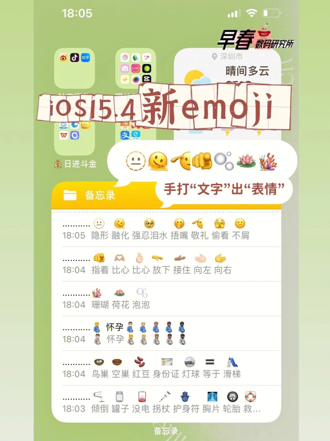 我知道09新emoji怎么打出来了ios154