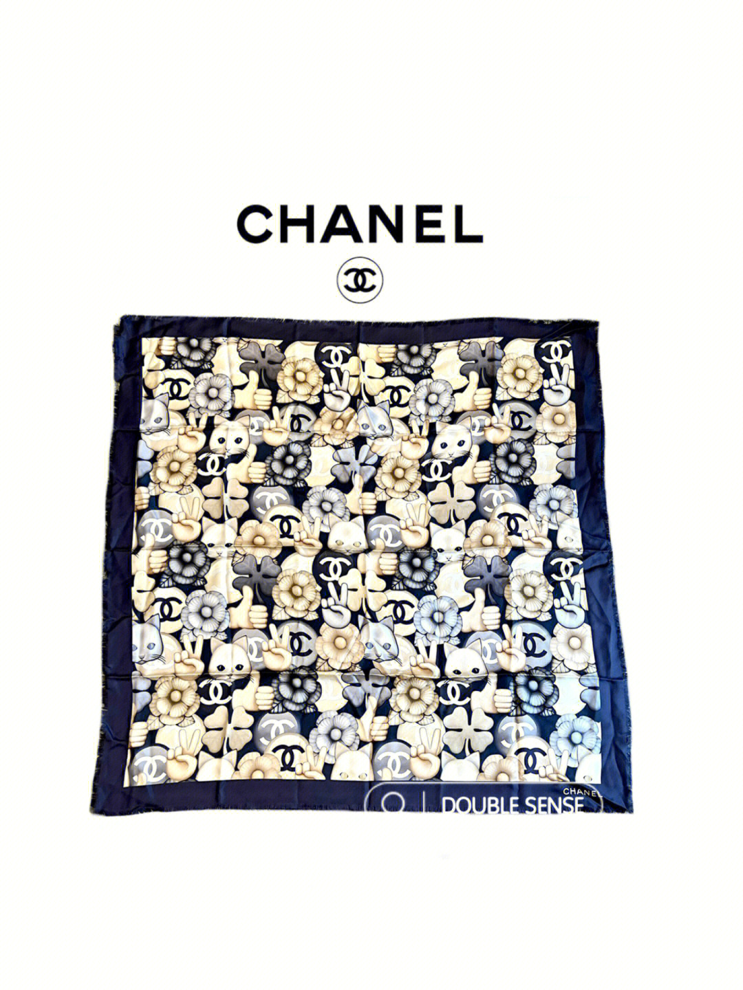 chanel香奈儿围巾可可马克猫花的丝绸