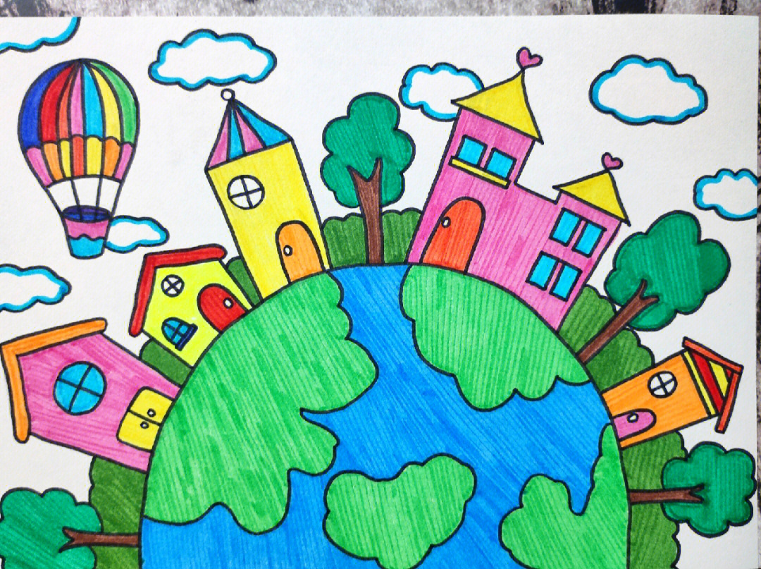 儿童画地球村原创