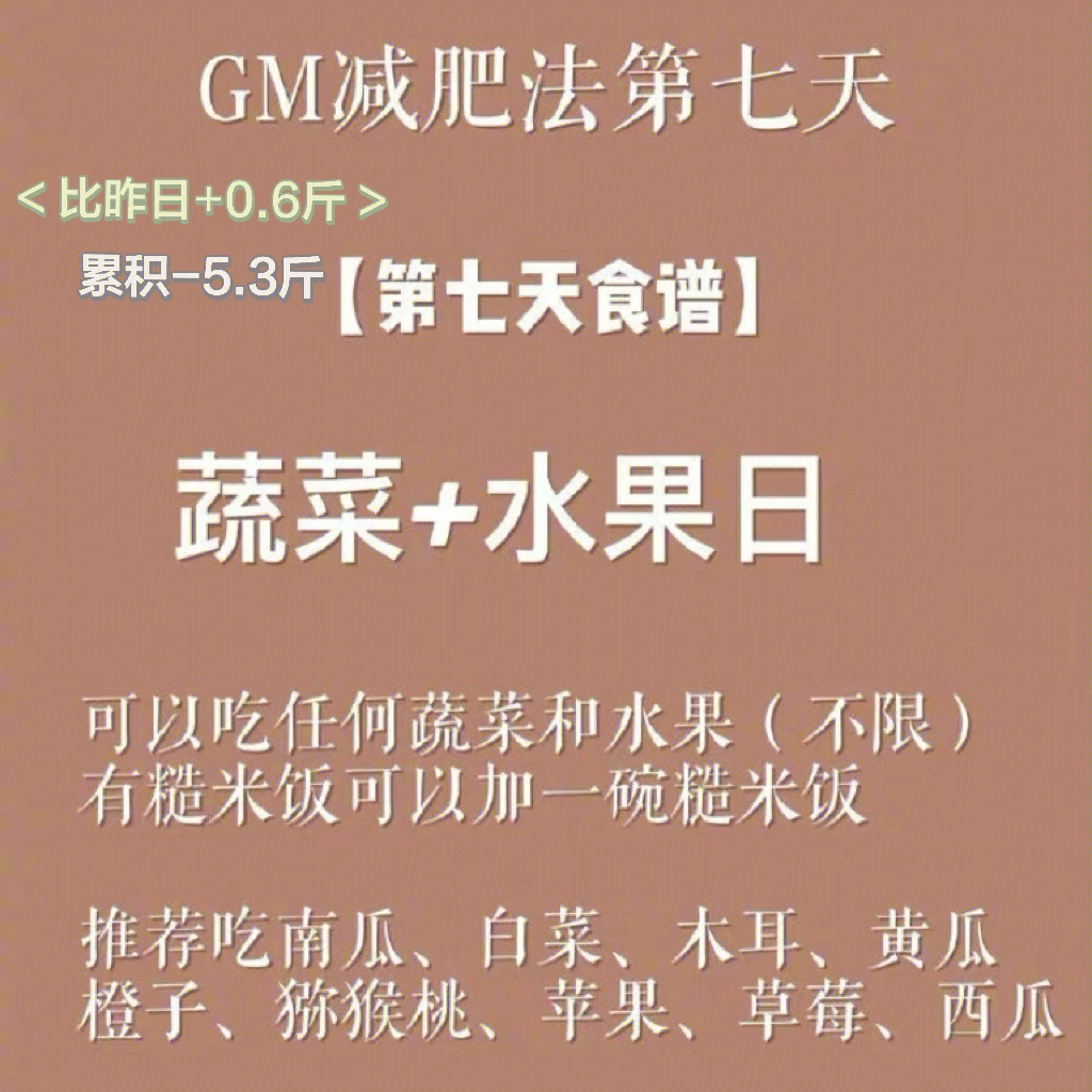 gm减肥法七天食谱图片