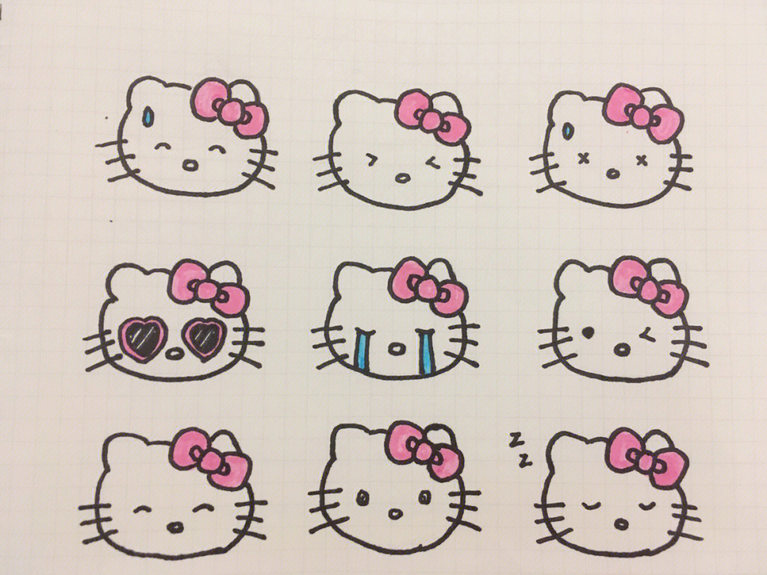 简笔画hellokitty